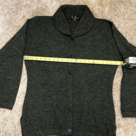 Alpaca Knit Leo Pressi Sweater Mens‎ L Olive Green Collar Chunky Buttons Peru - Picture 4 of 5